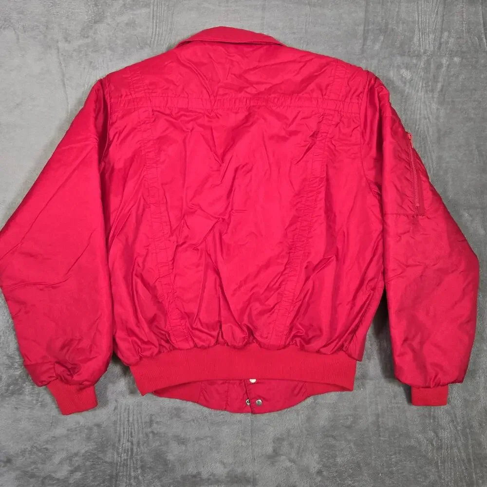 Vintage K Brand Lucas Oil Racing Jacket USA XL Red Quilted Nylon